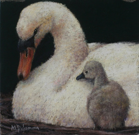 Prints of moths and baby swan painting by Mally Desomma