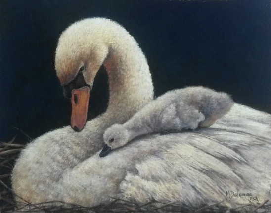 swan painting by Mally DeSomma